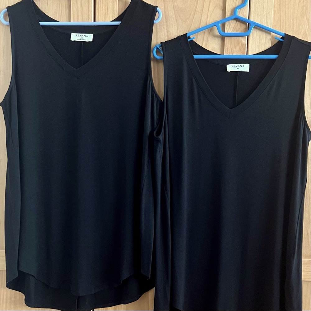 Bundle of 2 Zenana Sleeveless Tunics Size XL